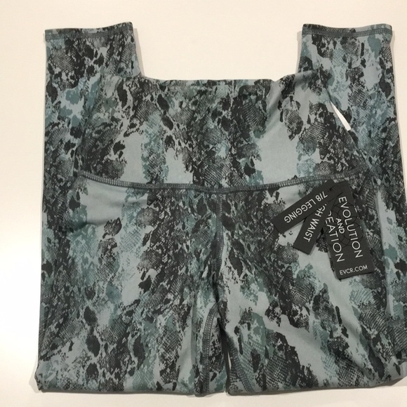 EVCR Snake Print Crop High Waist Leggings Size S - Picture 5 of 8